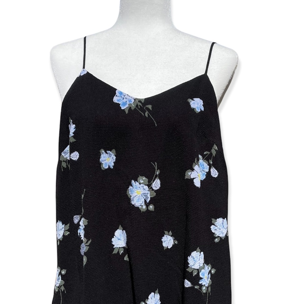 Mossimo Supply & Co. Black Blue Floral Lace Spaghetti Strap Blouse - Picture 4 of 11